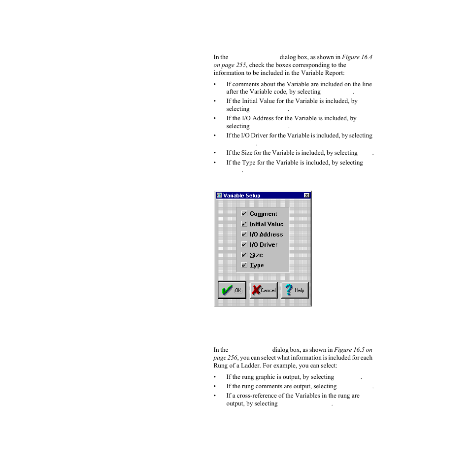Variables setup, Ladder setup, Variables setup ladder setup | Figure 16.4—variable setup dialog box | Watlow LogicPro User Manual | Page 271 / 296