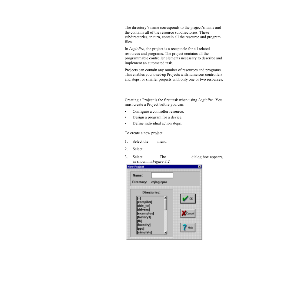 Creating a project, Figure 3.2—new project dialog box | Watlow LogicPro User Manual | Page 42 / 296