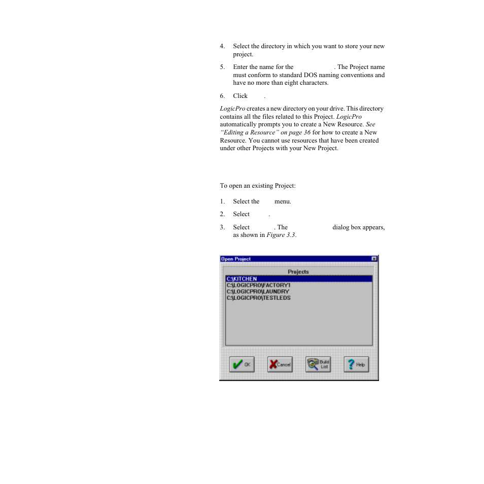 Opening a project, Figure 3.3—open project dialog box | Watlow LogicPro User Manual | Page 43 / 296