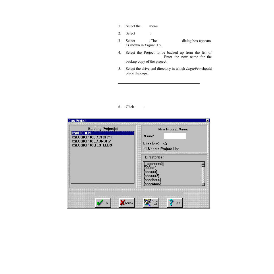 Figure 3.5—copy project dialog box | Watlow LogicPro User Manual | Page 46 / 296