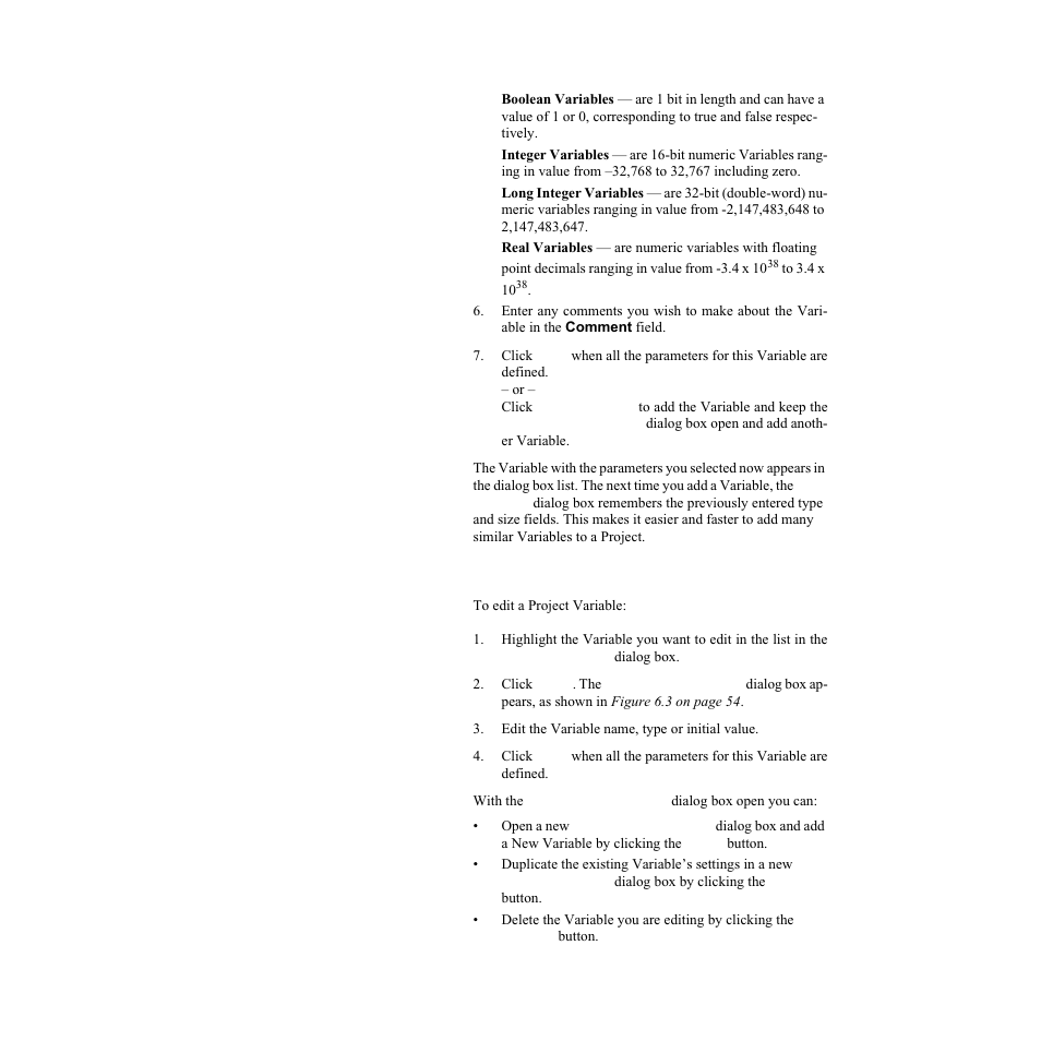 Editing a project variable, Edit | Watlow LogicPro User Manual | Page 69 / 296