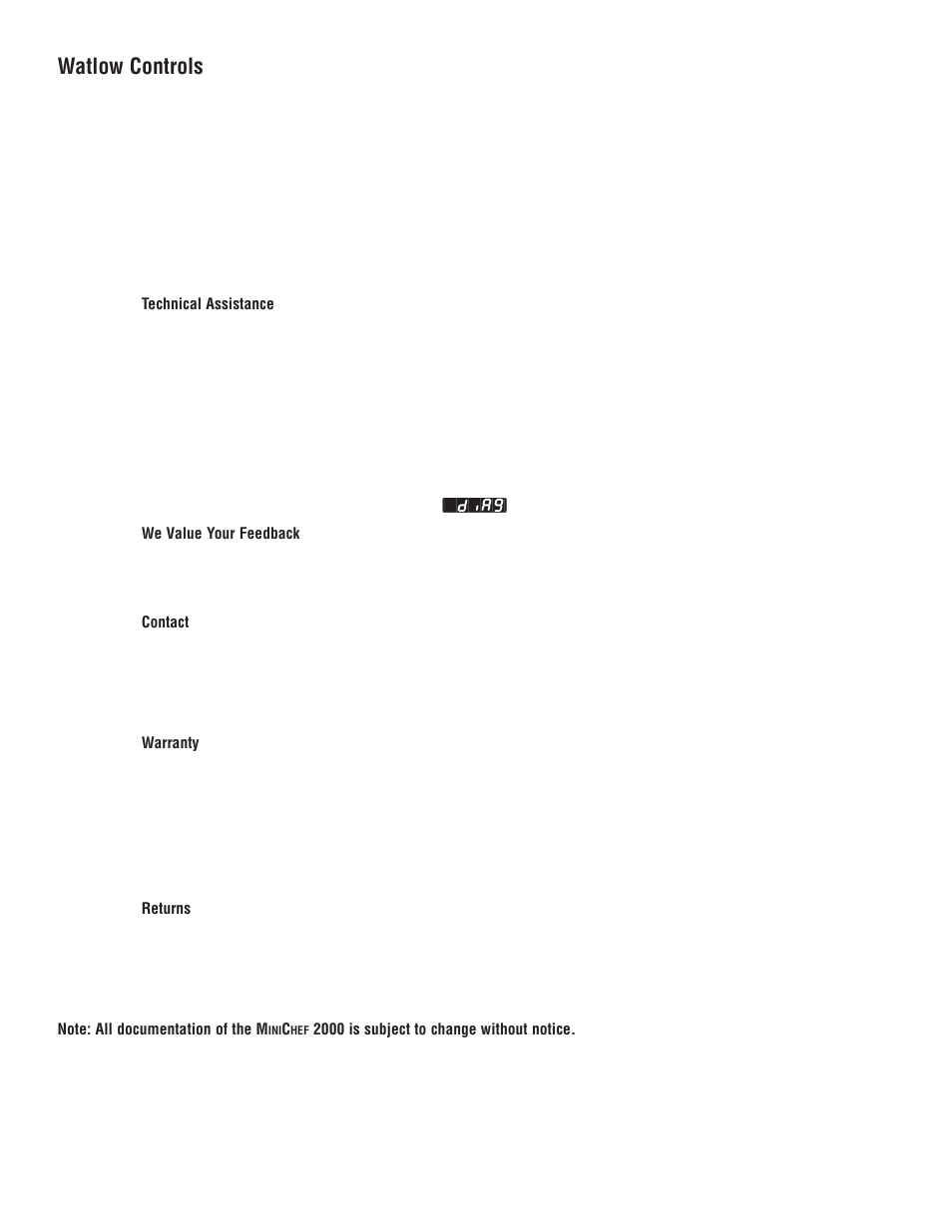 Watlow controls | Watlow MINICHEF 2000 Fast Start User Manual | Page 18 / 23