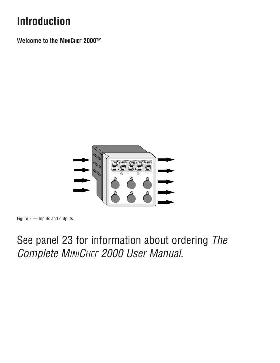 Introduction, 2000 user manual, Welcome to the m | Watlow MINICHEF 2000 Fast Start User Manual | Page 2 / 23