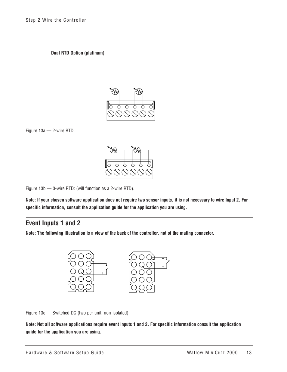 Event inputs 1 and 2 | Watlow MINICHEF 2000 User Manual | Page 14 / 71