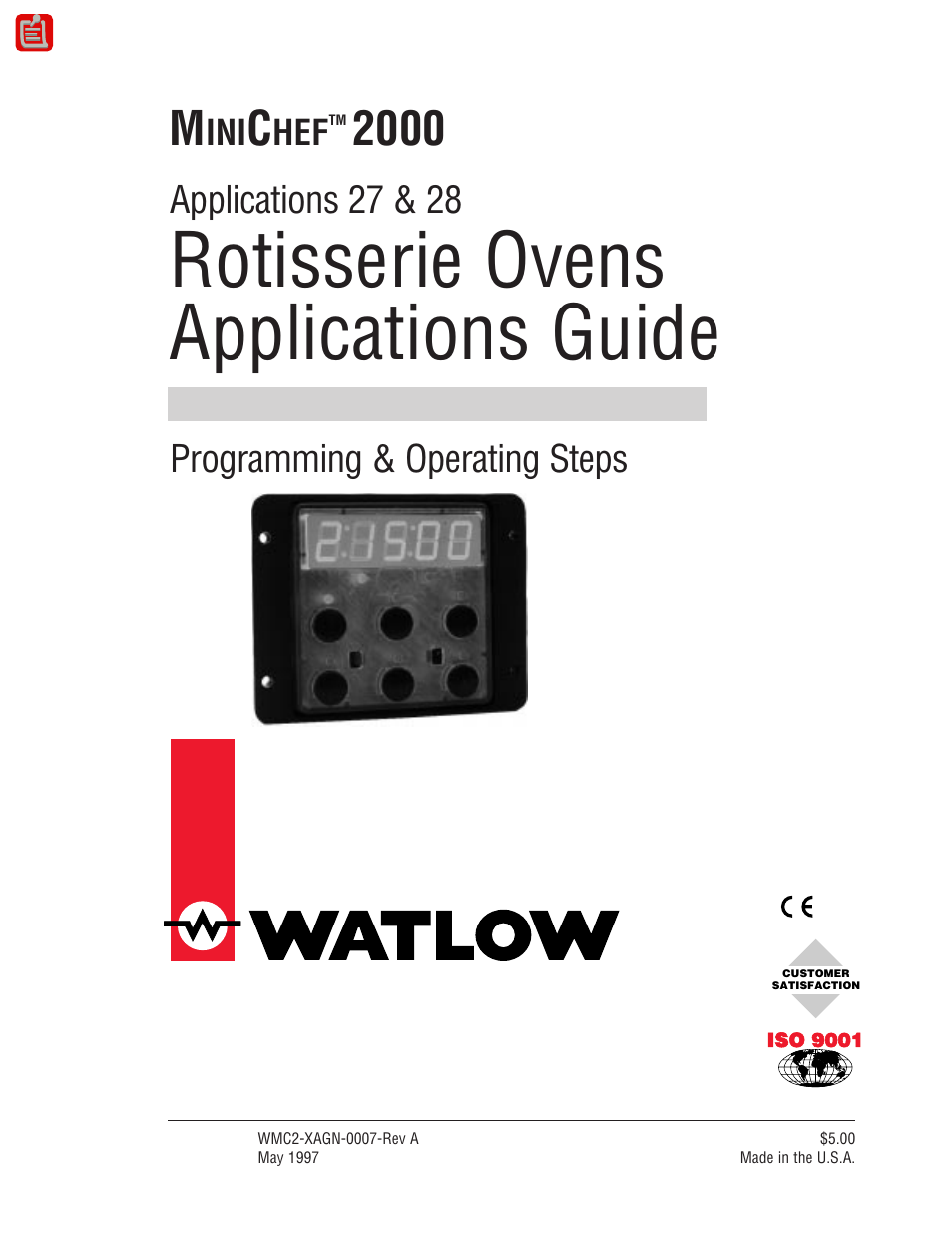 Watlow MINICHEF 2000 Rotisserie Oven Application User Manual | 31 pages