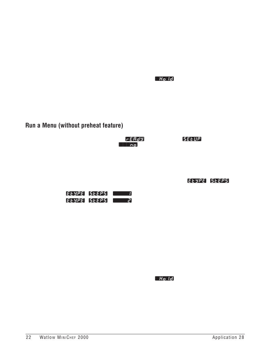 Run a menu (without preheat feature) | Watlow MINICHEF 2000 Rotisserie Oven Application User Manual | Page 24 / 31