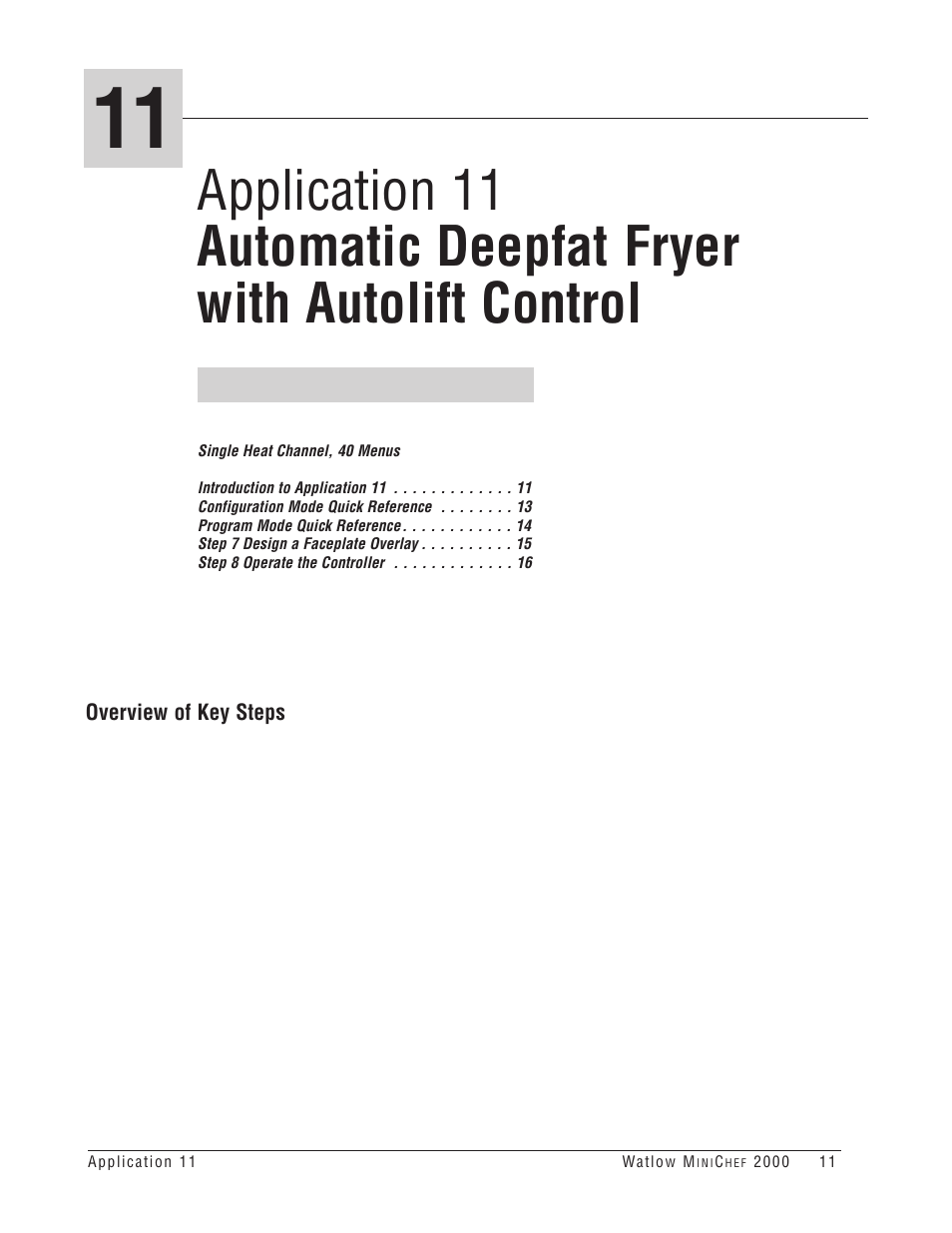 Watlow MINICHEF Deep Fat Fryer Application User Manual | Page 13 / 111
