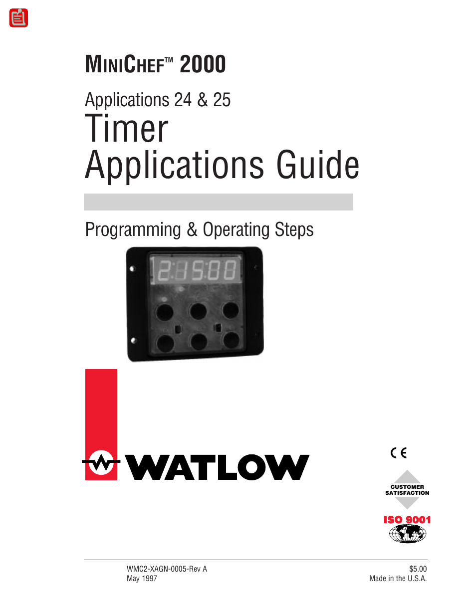 Watlow MINICHEF Timer Applications User Manual | 19 pages