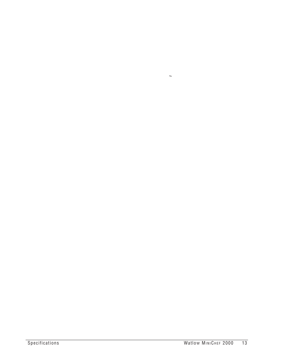 Specifications | Watlow MINICHEF Timer Applications User Manual | Page 15 / 19