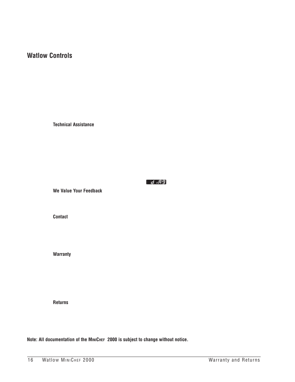 Watlow controls | Watlow MINICHEF Timer Applications User Manual | Page 18 / 19