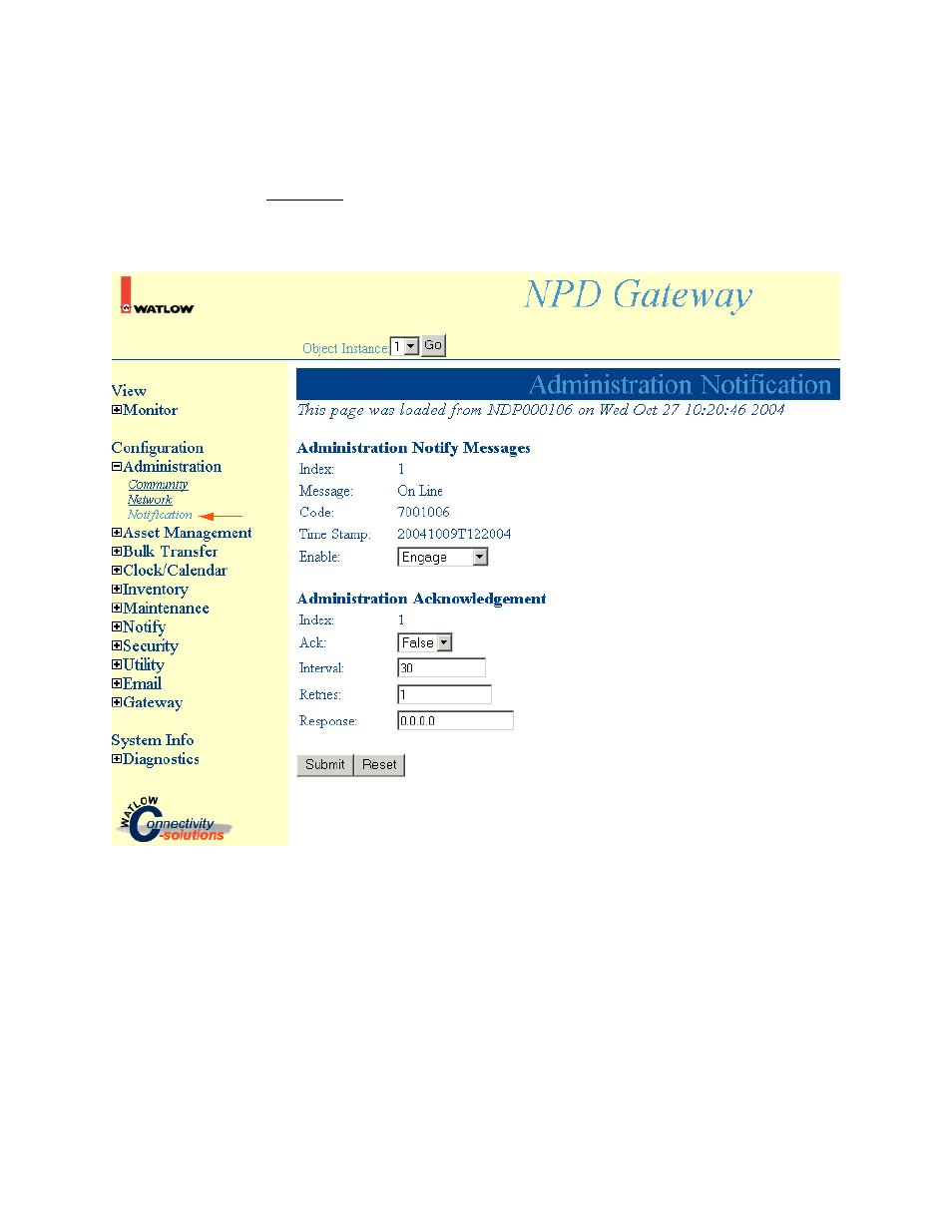 Administration notification | Watlow NAFEM Gateway User Manual | Page 17 / 51