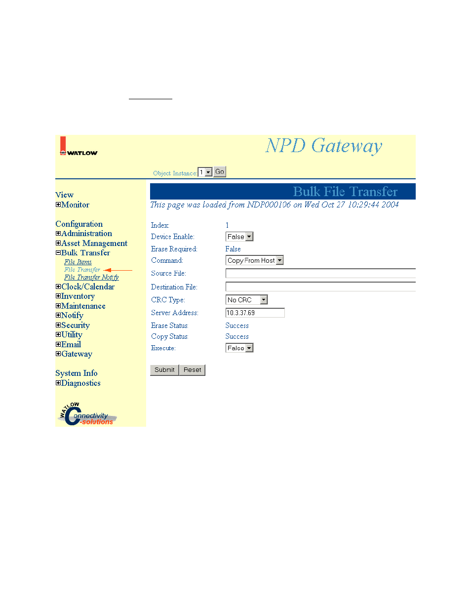 Bulk transfer file transfer | Watlow NAFEM Gateway User Manual | Page 21 / 51