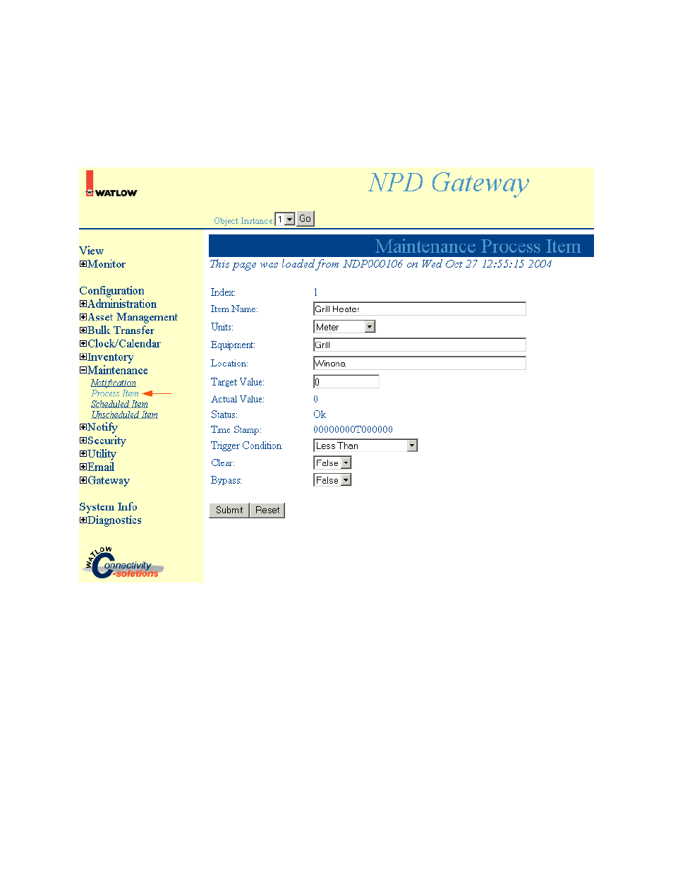 Maintenance process item | Watlow NAFEM Gateway User Manual | Page 29 / 51