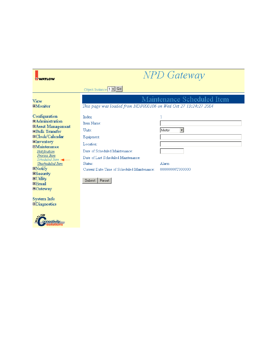 Maintenance scheduled item | Watlow NAFEM Gateway User Manual | Page 30 / 51