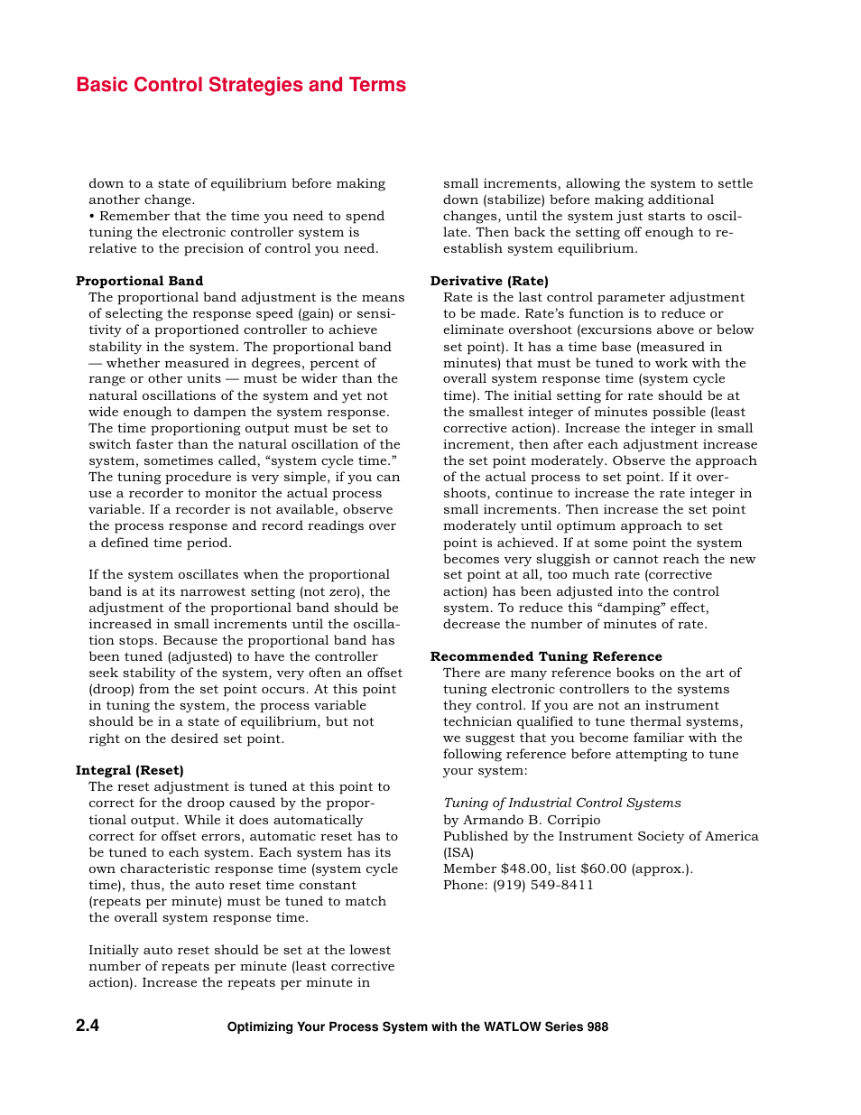 Basic control strategies and terms | Watlow Optimizing Your Process System with the Series 988 Controller User Manual | Page 14 / 74