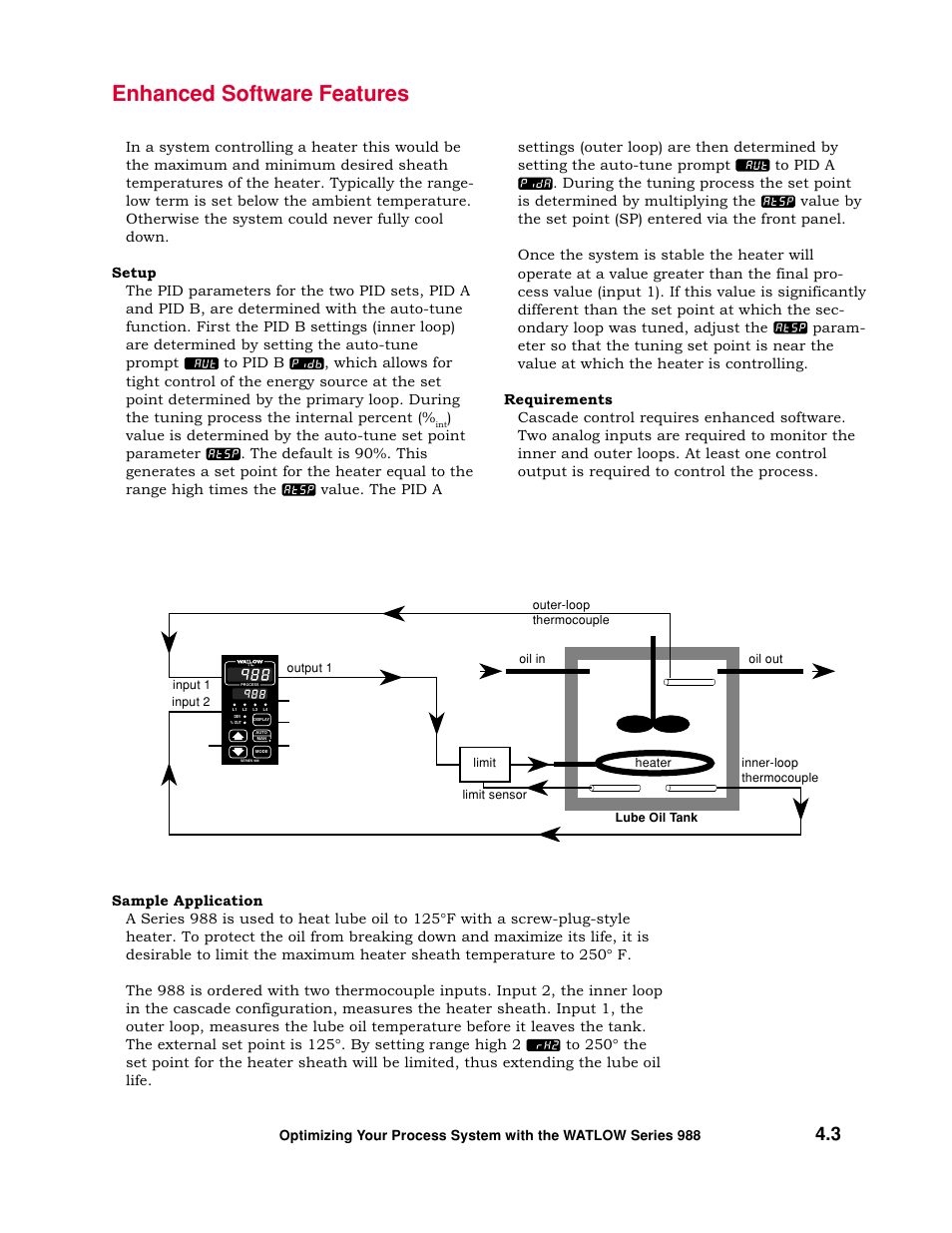 Enhanced software features | Watlow Optimizing Your Process System with the Series 988 Controller User Manual | Page 36 / 74