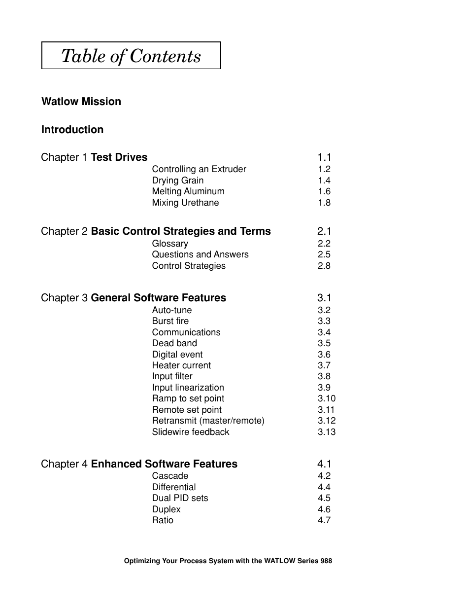 Watlow Optimizing Your Process System with the Series 988 Controller User Manual | Page 4 / 74