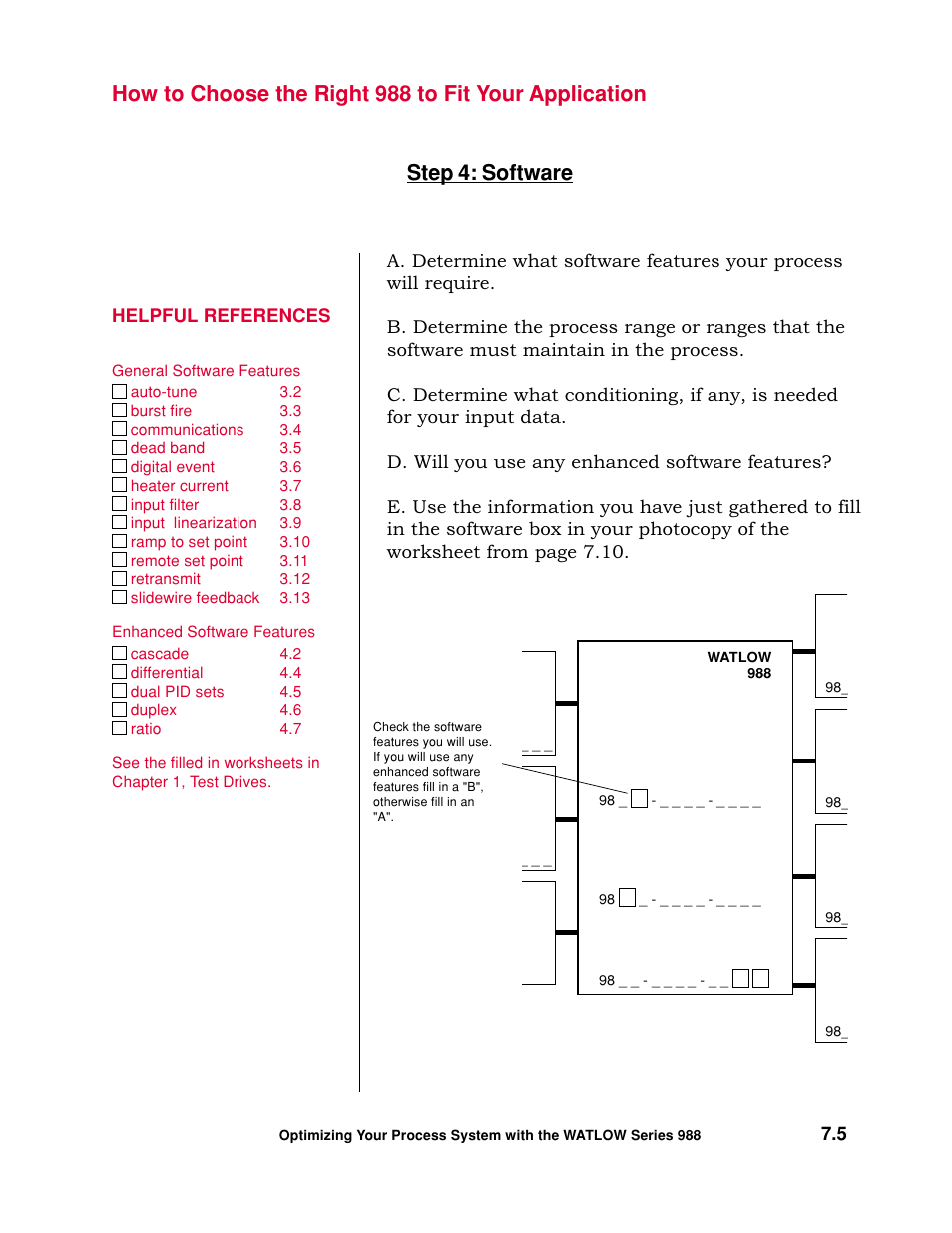 Software, Step 4: software, Helpful references | Watlow Optimizing Your Process System with the Series 988 Controller User Manual | Page 62 / 74