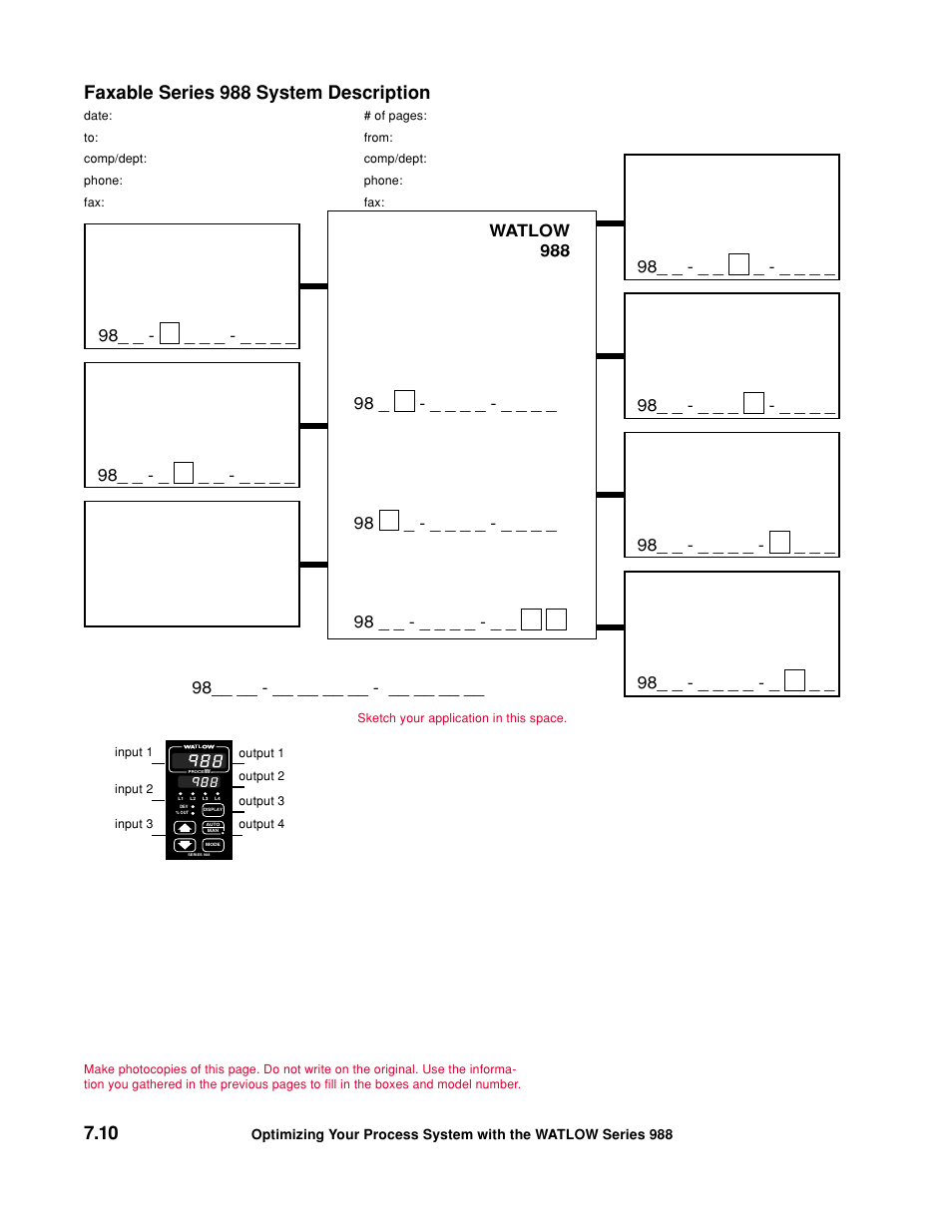 Faxible series 988 system description, Faxable series 988 system description | Watlow Optimizing Your Process System with the Series 988 Controller User Manual | Page 67 / 74