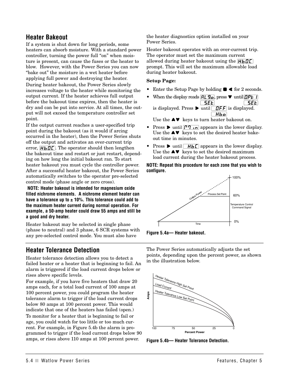 Heater bakeout, Heater tolerance detection | Watlow Power Series Rev H User Manual | Page 26 / 72