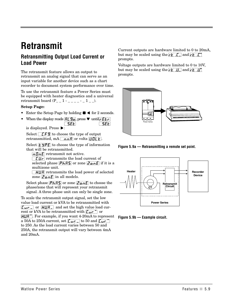 Retransmit, Retransmitting output load current or load power | Watlow Power Series Rev H User Manual | Page 31 / 72
