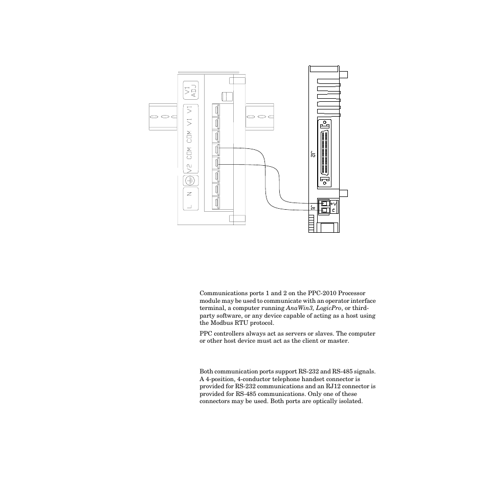 Connecting communication ports, Communication ports, Connecting communication ports 78 | Communication ports 78, Figure 2.67—ppc-ips-2 power connections 78 | Watlow PPC-2000 User Manual | Page 102 / 320