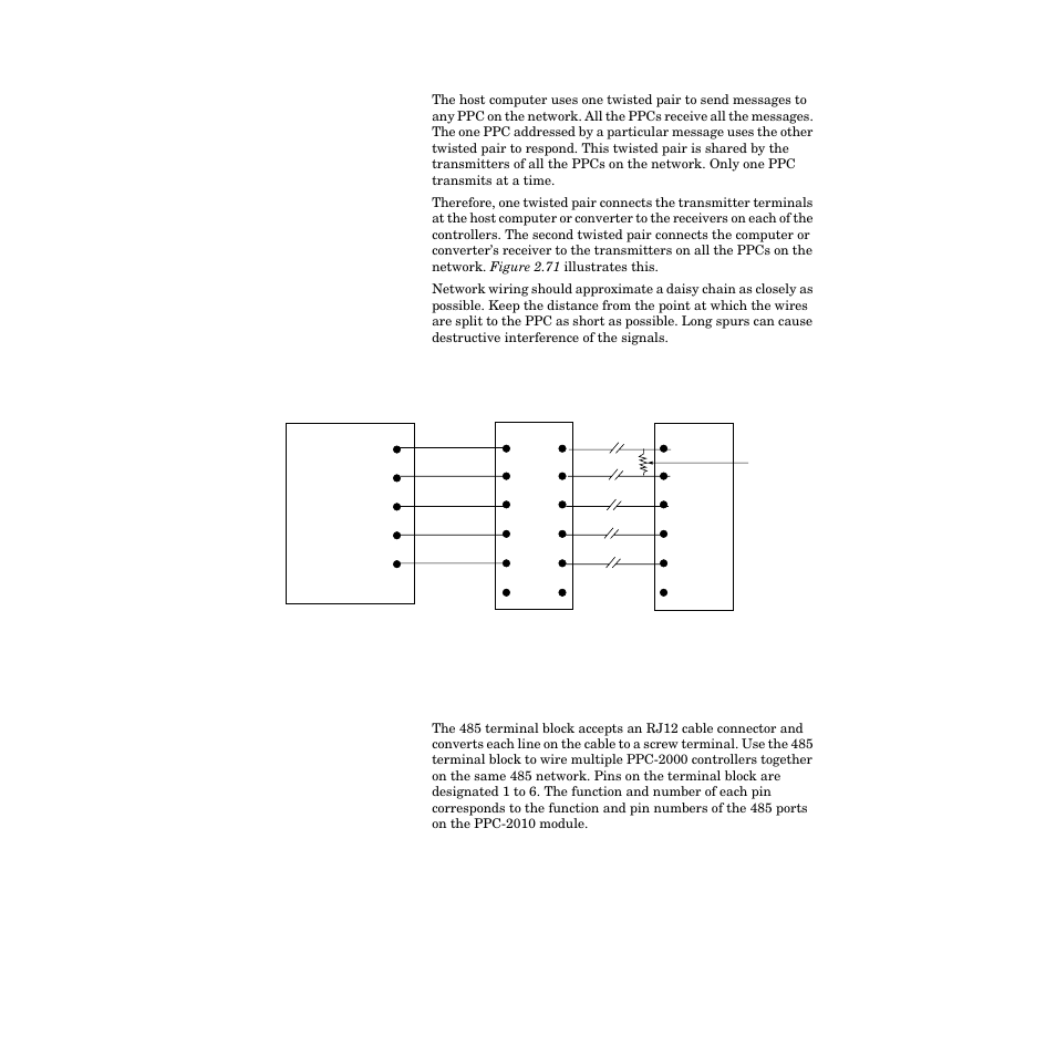 485 terminal block, Figure 2.71—rs-485 wiring 82 | Watlow PPC-2000 User Manual | Page 106 / 320