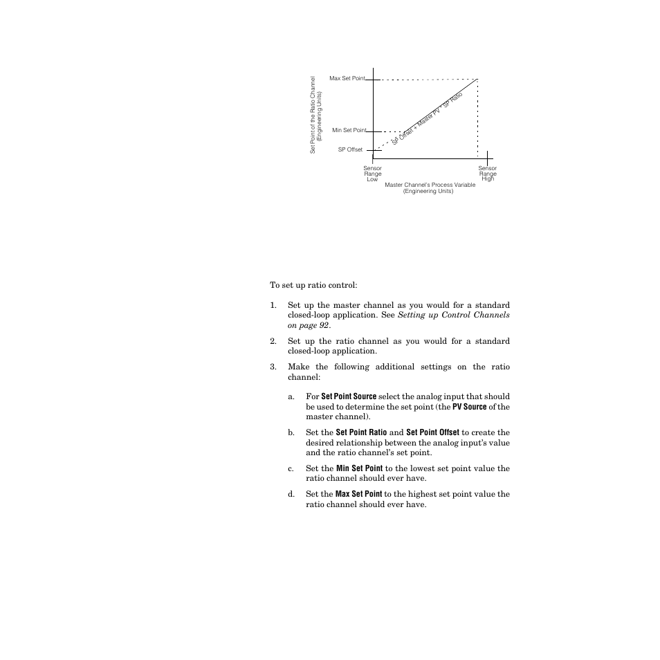 Setting up ratio control, Setting up ratio control 110, Ratio channel’s set point. 110 | Watlow PPC-2000 User Manual | Page 134 / 320