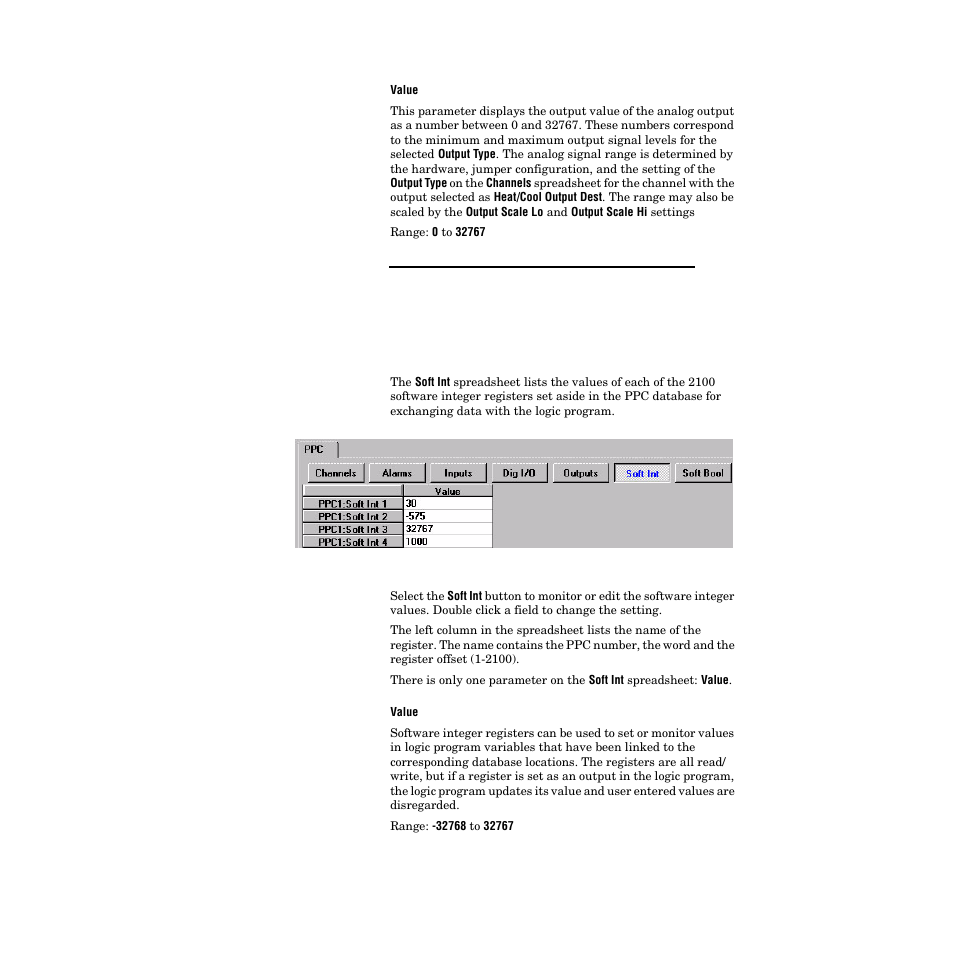 Soft integer, Soft integer 136, Figure 3.25—soft int spreadsheet 136 | Watlow PPC-2000 User Manual | Page 162 / 320