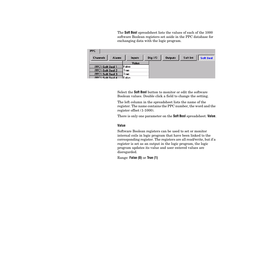 Soft boolean, Soft boolean 137, Figure 3.26—soft bool spreadsheet 137 | Watlow PPC-2000 User Manual | Page 163 / 320