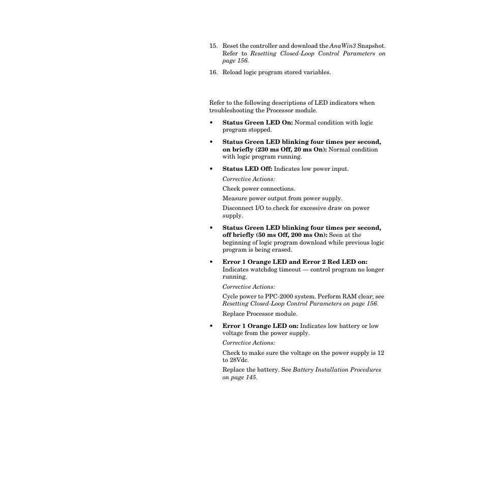 Processor module leds, Processor module leds 147 | Watlow PPC-2000 User Manual | Page 173 / 320