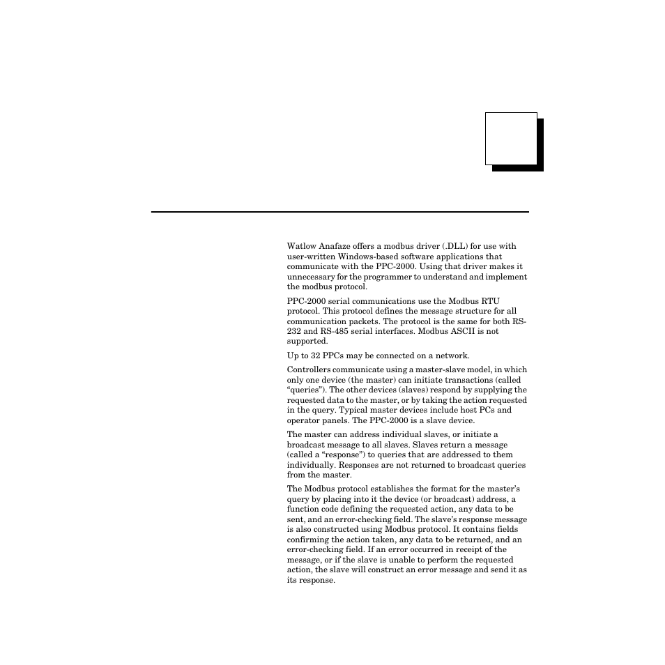 Appendix a: modbus protocol, Appendix a: modbus protocol 269 | Watlow PPC-2000 User Manual | Page 297 / 320