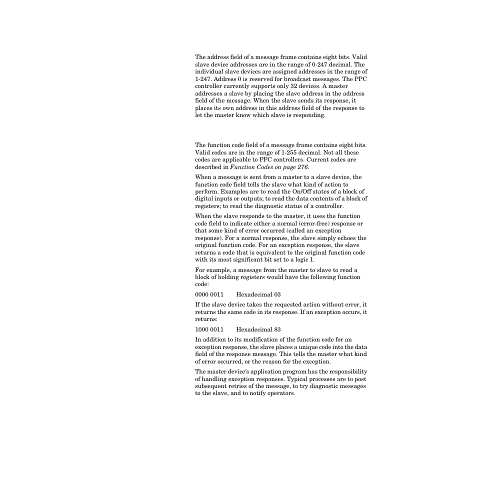 Address field, Function field, Address field 272 function field 272 | Watlow PPC-2000 User Manual | Page 300 / 320