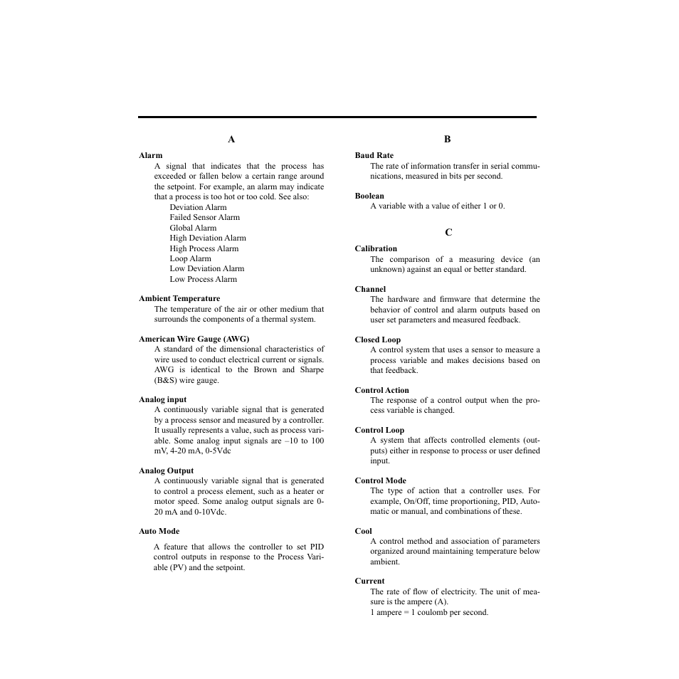 Glossary, Appendix b: declaration of conformity 283 | Watlow PPC-2000 User Manual | Page 313 / 320