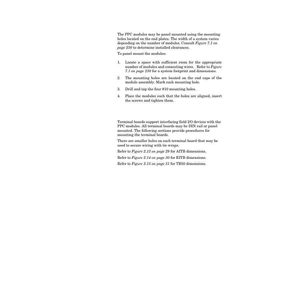 Panel mounting, Mounting terminal boards, Mounting terminal boards 28 | Watlow PPC-2000 User Manual | Page 52 / 320