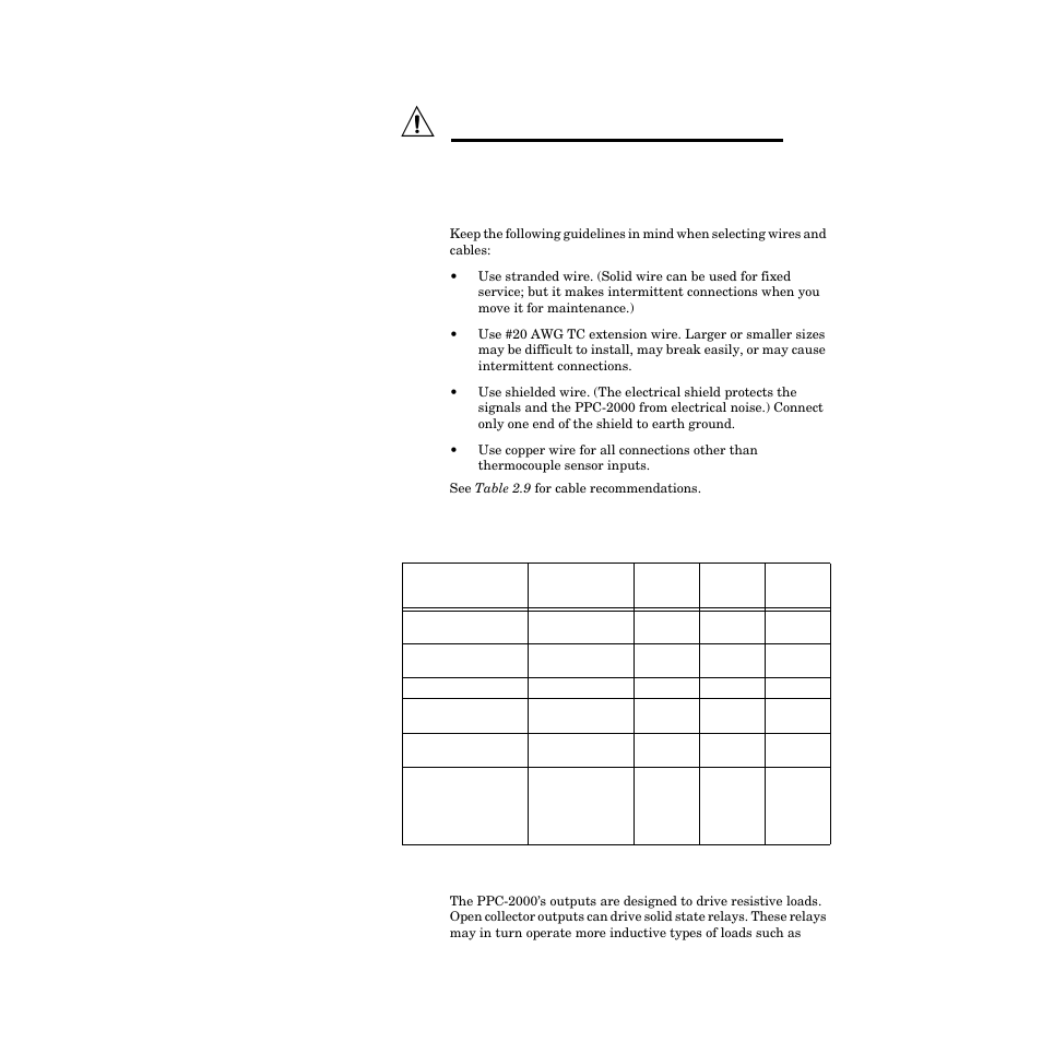 Wiring recommendations, Noise suppression, Wiring recommendations 35 noise suppression 35 | Table 2.9—cable recommendations 35 | Watlow PPC-2000 User Manual | Page 59 / 320