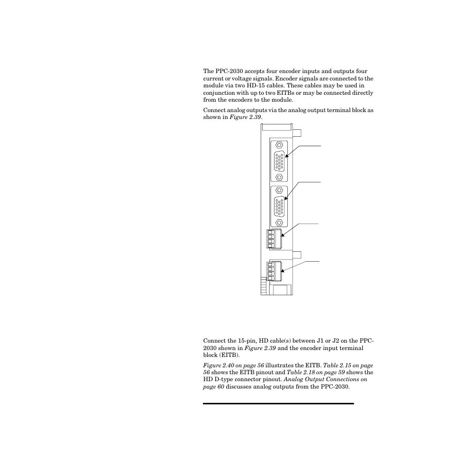 Connecting the encoder input cable to the ppc-2030, Figure 2.39—ppc-2030 connections (bottom view) 55 | Watlow PPC-2000 User Manual | Page 79 / 320