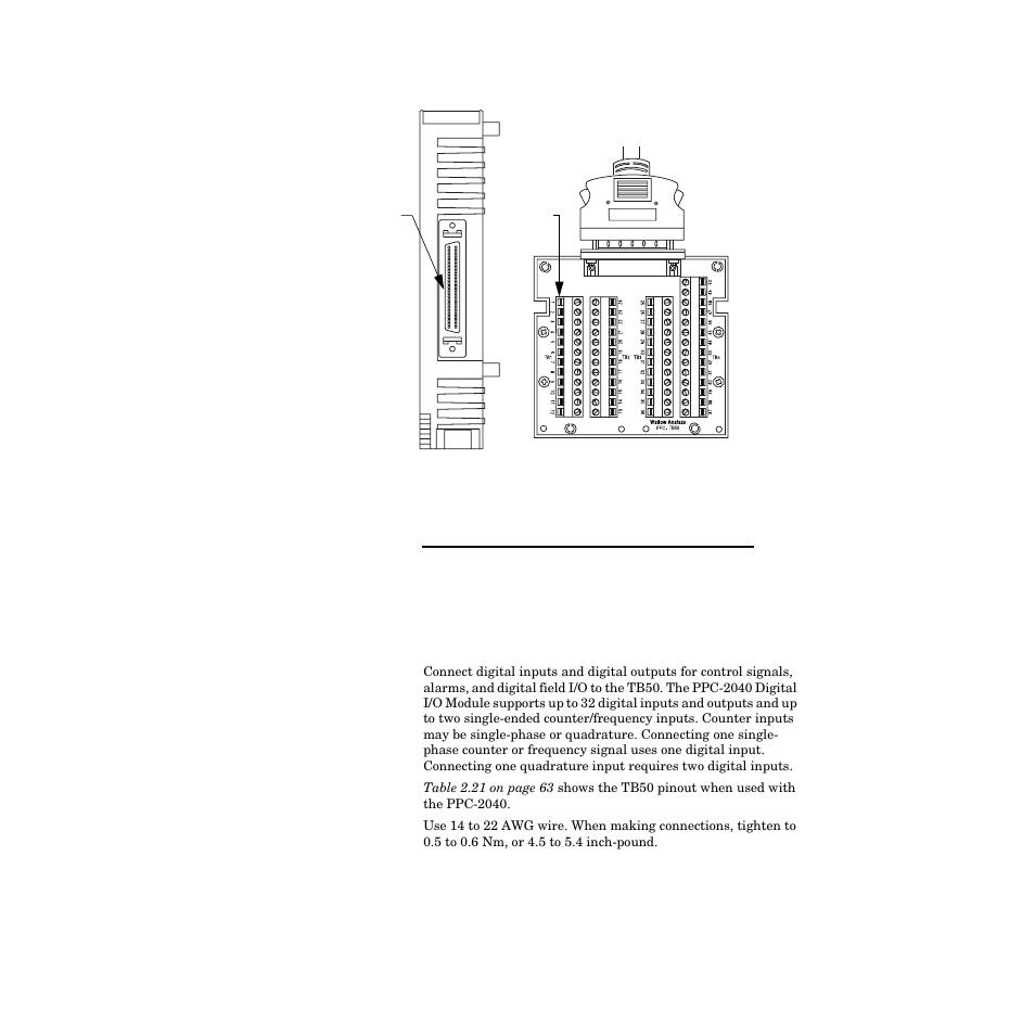 Tb50 connections, Tb50 connections 62, Figure 2.47—ppc-2040 connection to tb50 62 | Watlow PPC-2000 User Manual | Page 86 / 320