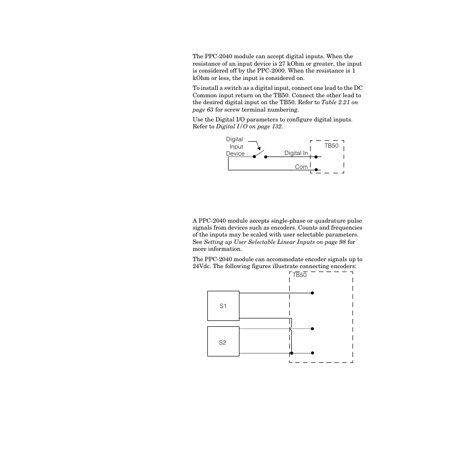 Connecting digital inputs, Connecting counter or frequency inputs | Watlow PPC-2000 User Manual | Page 88 / 320