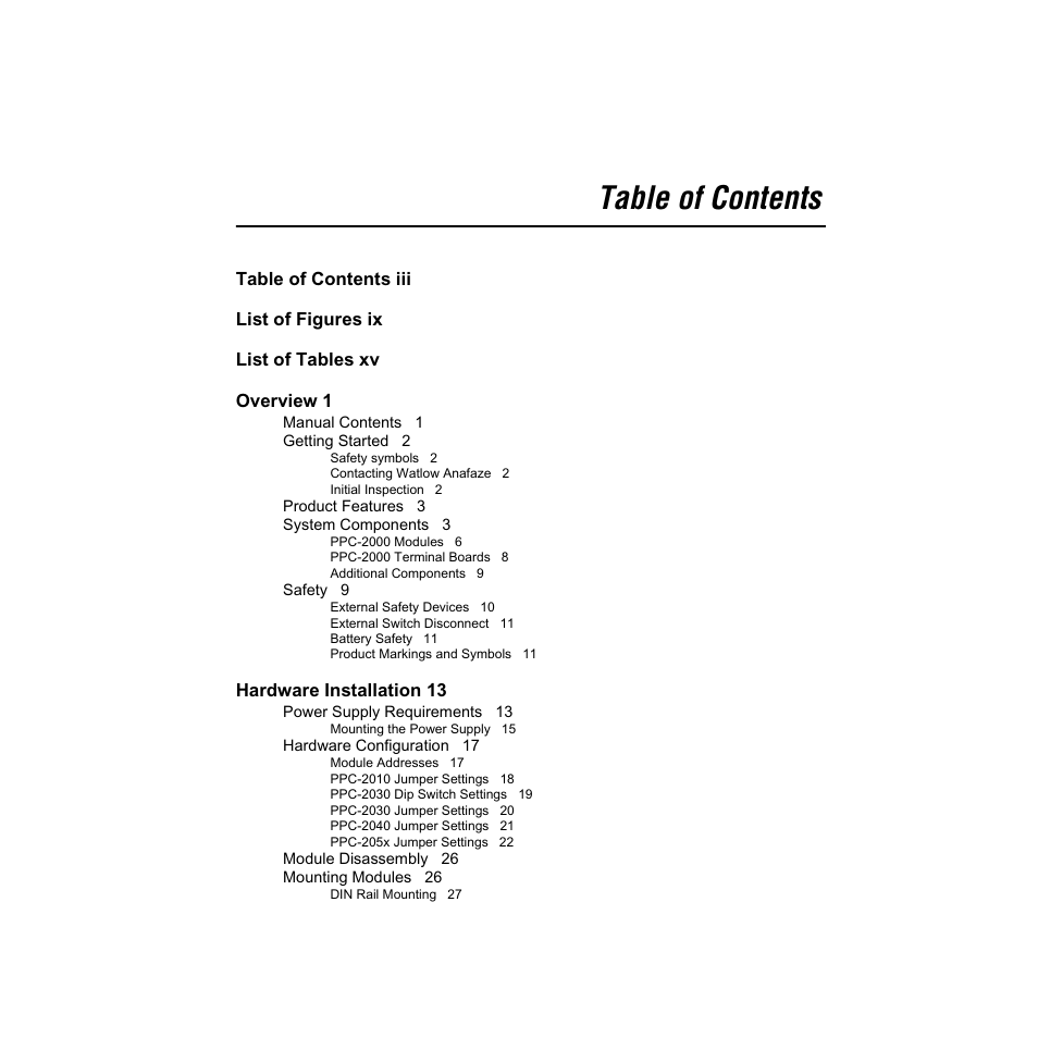 Watlow PPC-2000 User Manual | Page 9 / 320