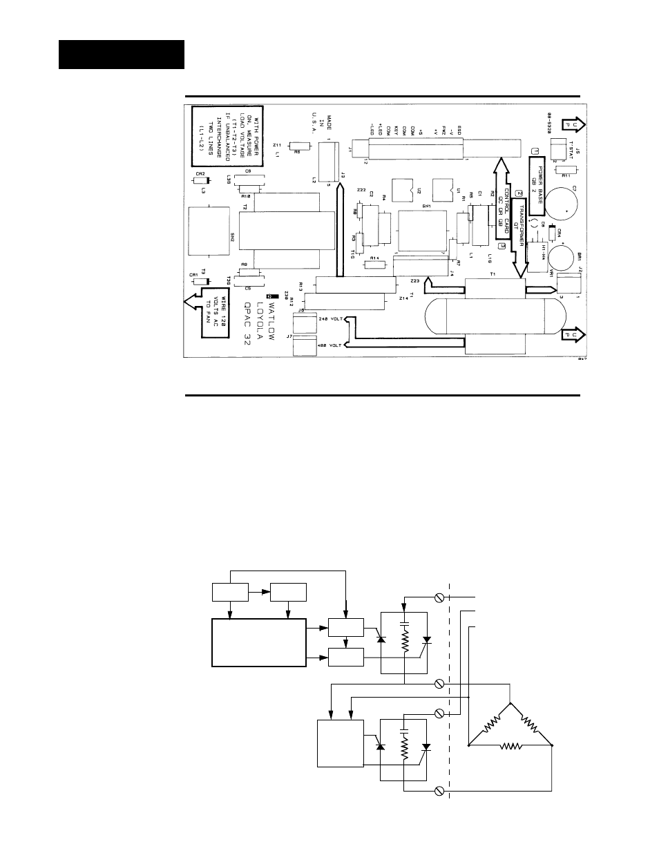 Three phase, two leg - q32, Power base operation, Three phase, two leg - q32 power base operation | Watlow QPAC Modular SCR Power Control Service User Manual | Page 10 / 43