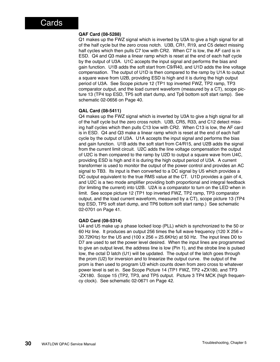 Cards | Watlow QPAC Modular SCR Power Control Service User Manual | Page 30 / 43
