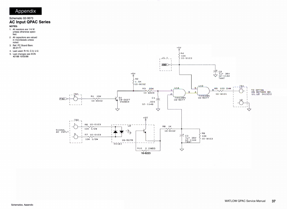 Ac input qpac series | Watlow QPAC Modular SCR Power Control Service User Manual | Page 37 / 43