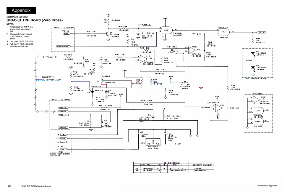 Qpac-01 tpr board (zero cross) | Watlow QPAC Modular SCR Power Control Service User Manual | Page 38 / 43