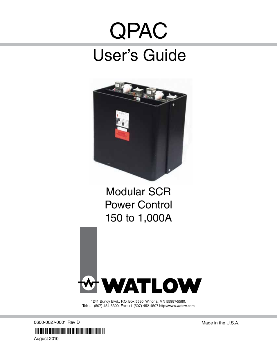 Watlow QPAC User Manual | 34 pages