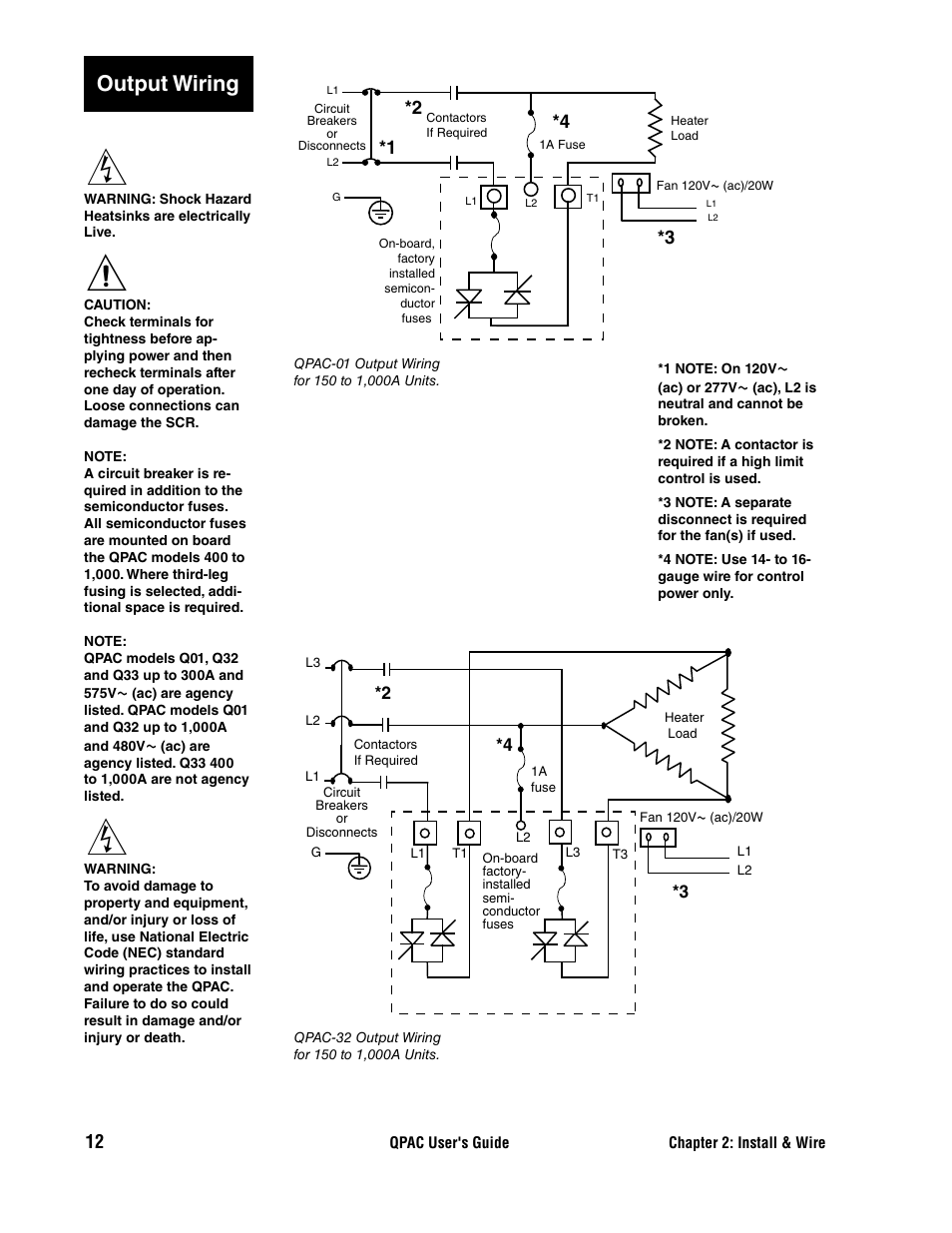 Output wiring | Watlow QPAC User Manual | Page 12 / 34