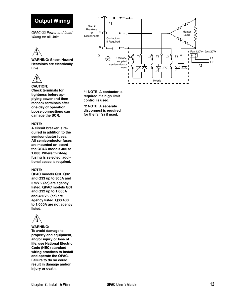 Output wiring | Watlow QPAC User Manual | Page 13 / 34