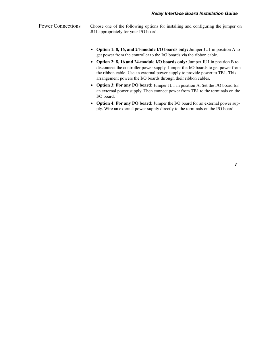 Power connections | Watlow Relay Interface Board User Manual | Page 11 / 22