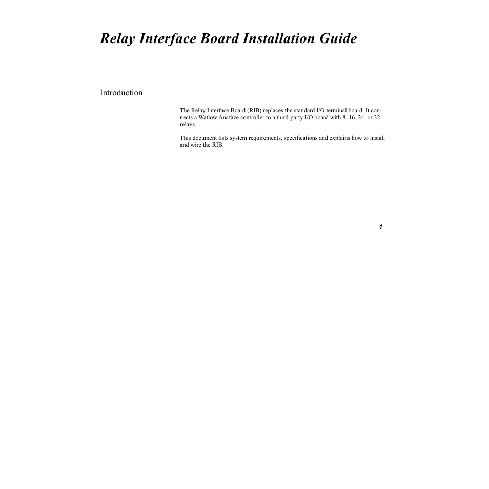 Relay interface board installation guide, Introduction | Watlow Relay Interface Board User Manual | Page 5 / 22