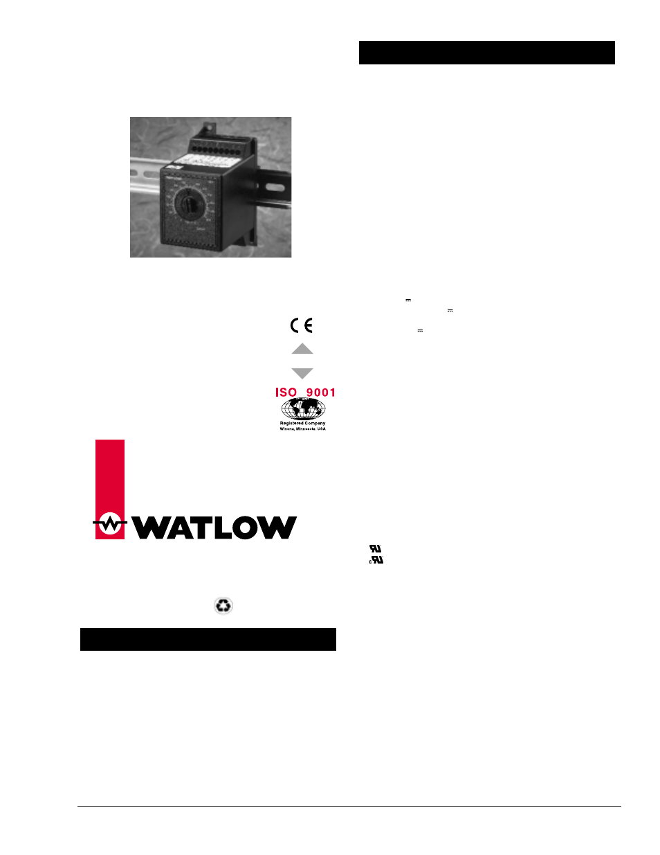 Watlow Series 103 User Manual | 6 pages